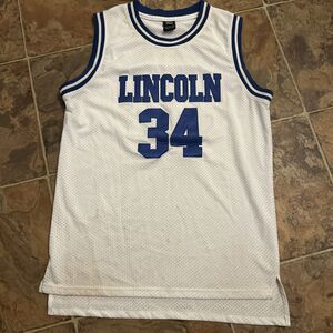 OGJ Jesus Shuttlesworth #34 Ray Allen Lincoln Sewn White Jersey He got game M